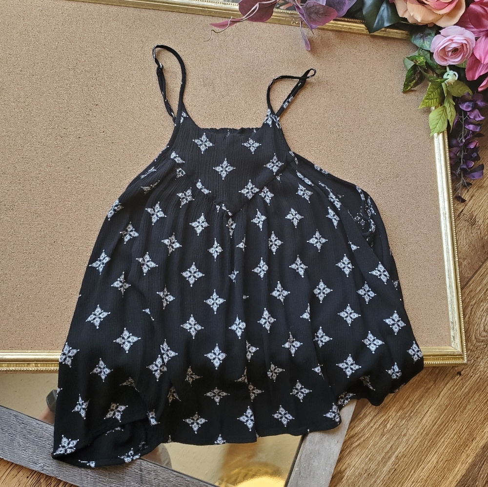 Aeropostale Cropped Linen Flounce Tank